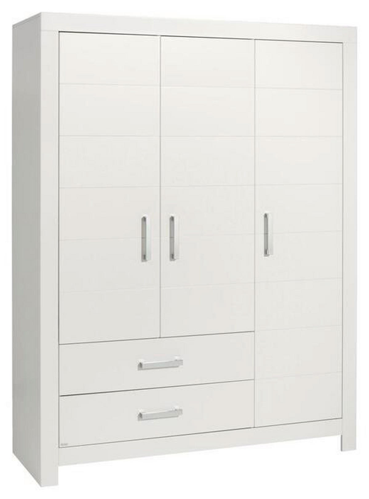 KLEIDERSCHRANK in Weiss  - Chromfarben/Weiss, Design, Holzwerkstoff/Metall (156,8/205,3/55,3cm) - Paidi