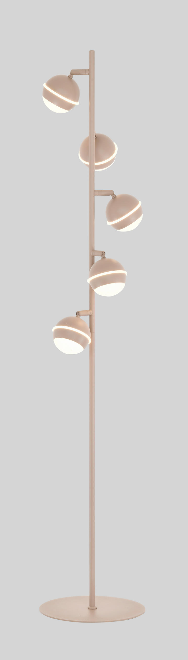 LED-STEHLEUCHTE Biarritz 25/140/25 cm  - Sandfarben/Schwarzchrom, Design, Kunststoff/Metall (25/140/25cm)