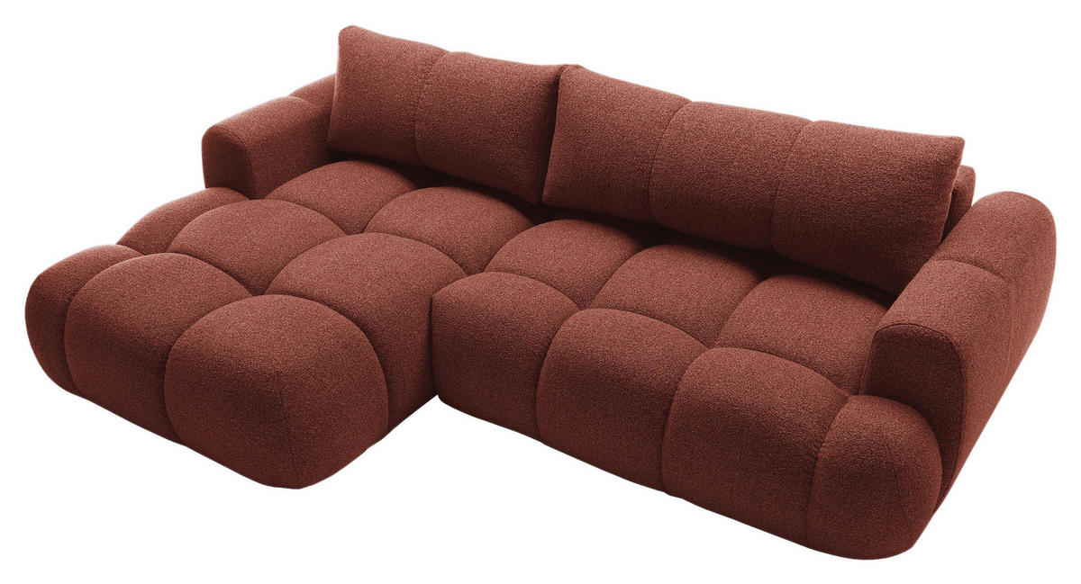 ECKSOFA Dunkelorange Struktur  - Dunkelorange/Schwarz, KONVENTIONELL, Kunststoff/Textil (172/272cm) - Carryhome