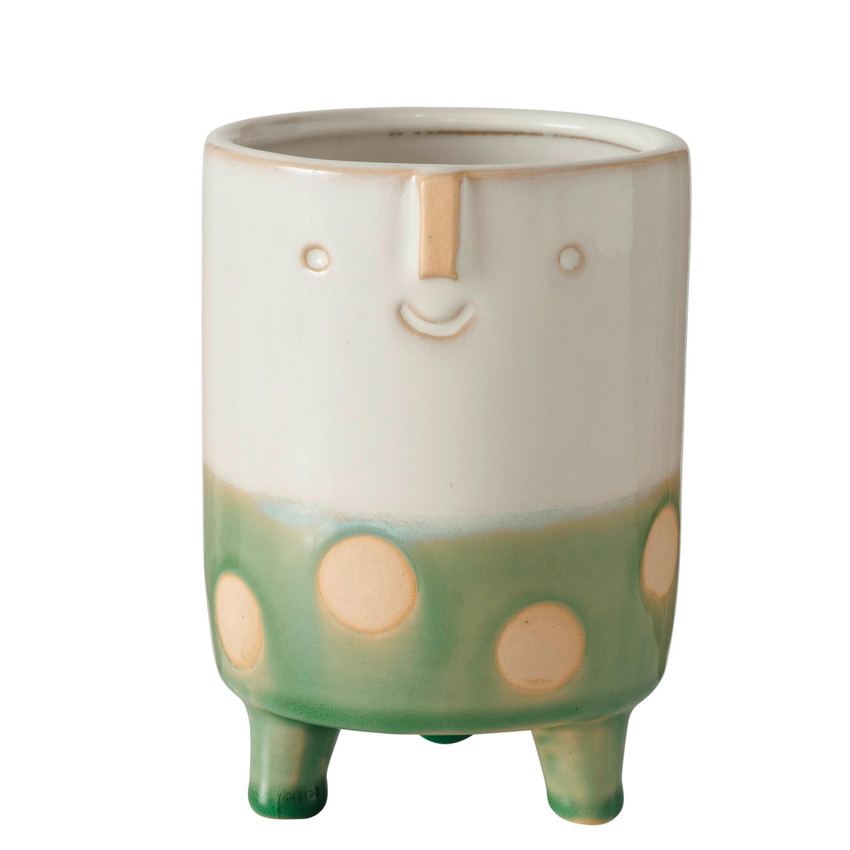 KASPÓ 10/12 cm  - világoszöld/fehér, Basics, kerámia (10/12cm)