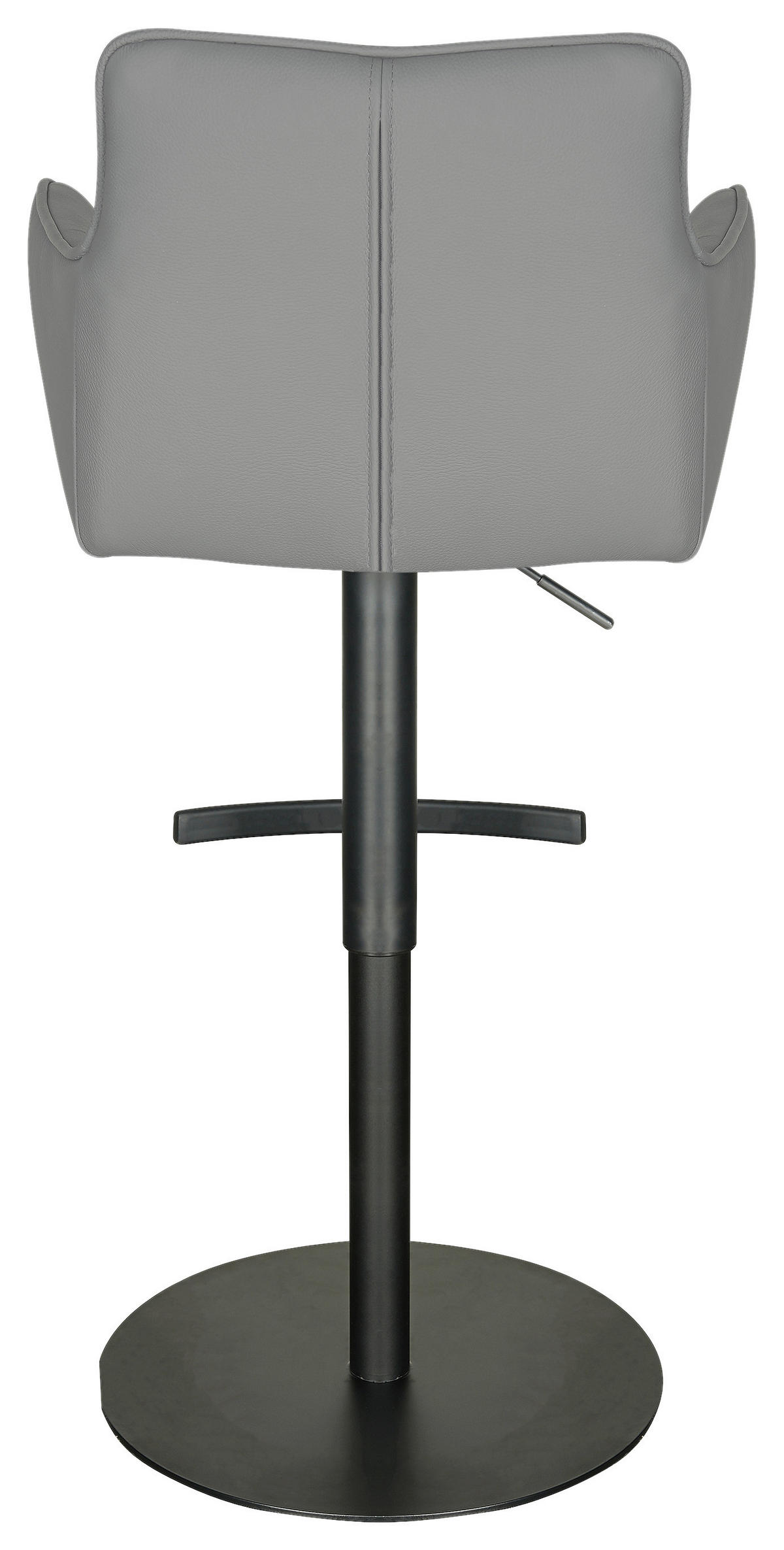 BARHOCKER in Grau, Schwarz  - Schwarz/Grau, MODERN, Leder/Metall (54,5/90/112/51,5cm) - Livetastic