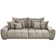 BIGSOFA  in Samt Beige  - Beige/Schwarz, KONVENTIONELL, Holz/Textil (280/67/120cm) - Carryhome