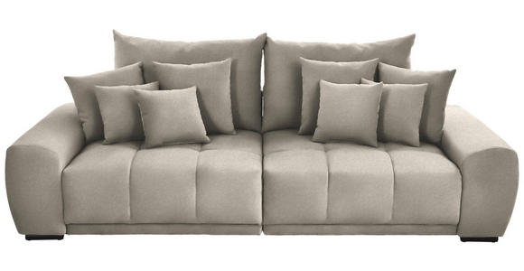 BIGSOFA  in Samt Beige  - Beige/Schwarz, KONVENTIONELL, Holz/Textil (280/67/120cm) - Carryhome
