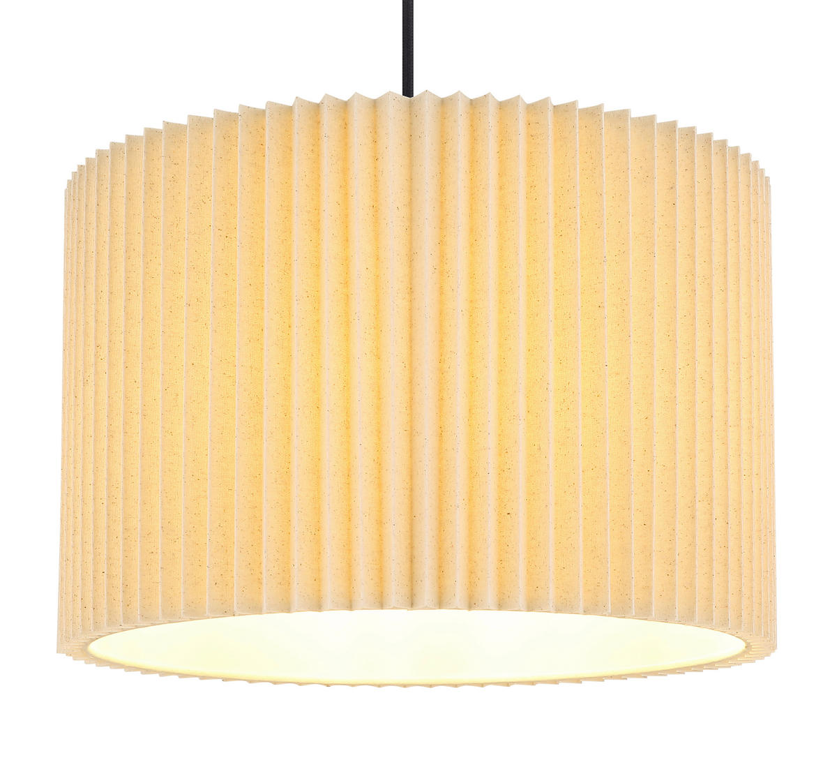 HÄNGELEUCHTE 38/120 cm    - Schwarz/Naturfarben, Basics, Textil/Metall (38/120cm) - Globo