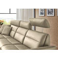 ECKSOFA  in Echtleder Ecru  169/298 cm  - Ecru/Schwarz, Design, Leder/Metall (169/298cm) - Dieter Knoll