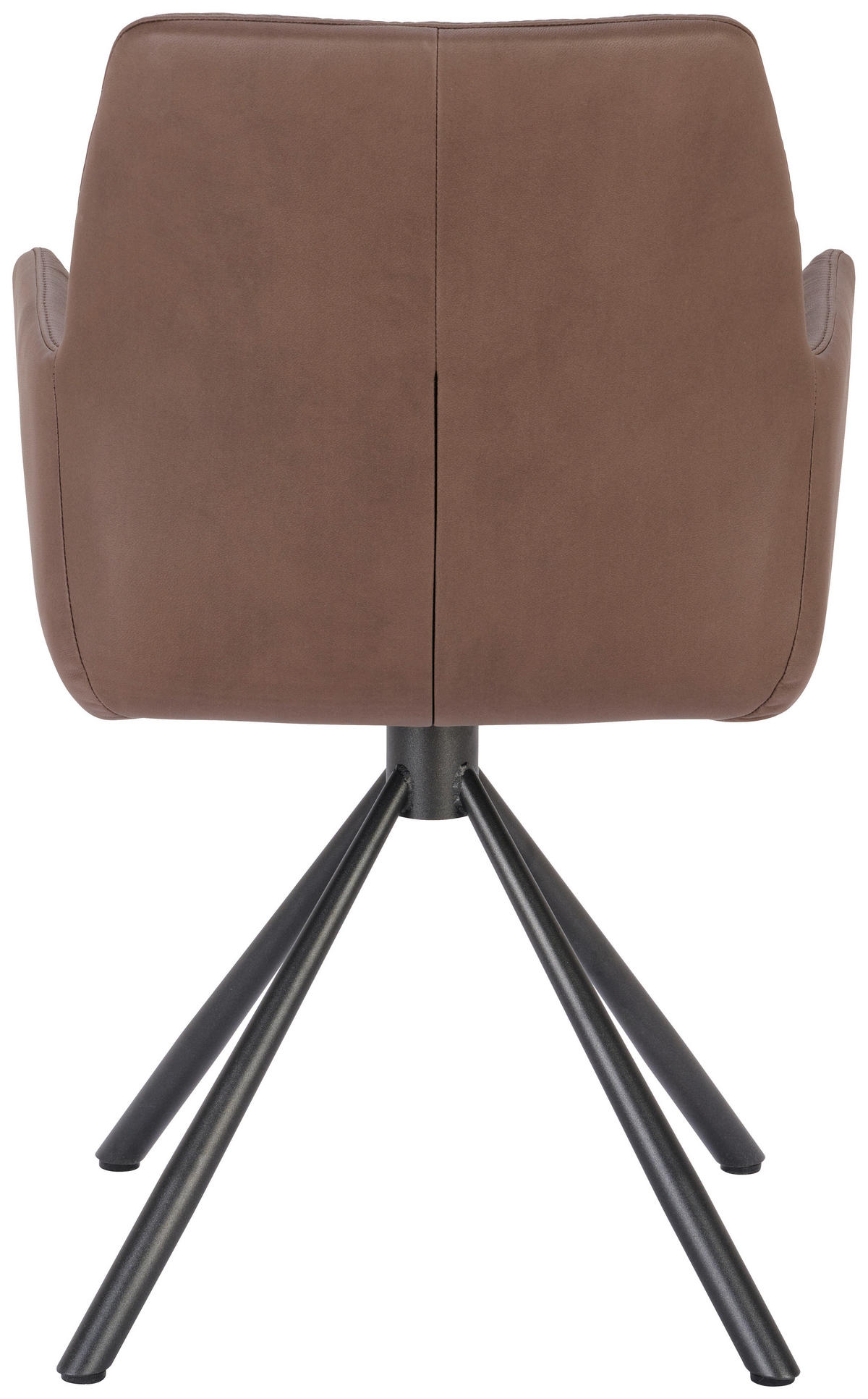 ARMLEHNSTUHL  in Echtleder pigmentiert  - Dunkelbraun/Anthrazit, Design, Leder/Metall (55/89/59cm) - Bert Plantagie