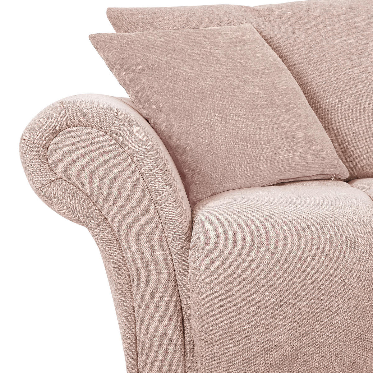 BIGSOFA Flachgewebe Rosa  - Schwarz/Rosa, KONVENTIONELL, Holz/Textil (290/78/115cm) - Carryhome