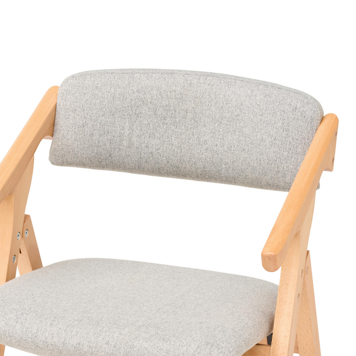 ARMLEHNSTUHL in Holz, Textil Grau  - Naturfarben/Grau, MODERN, Holz/Textil (53/78/47cm) - MID.YOU