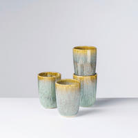 KAFFEEBECHERSET FLUSSUFER 4-teilig  - Braun/Grün, Basics, Keramik (8,4/11,5cm) - Gipfelstück