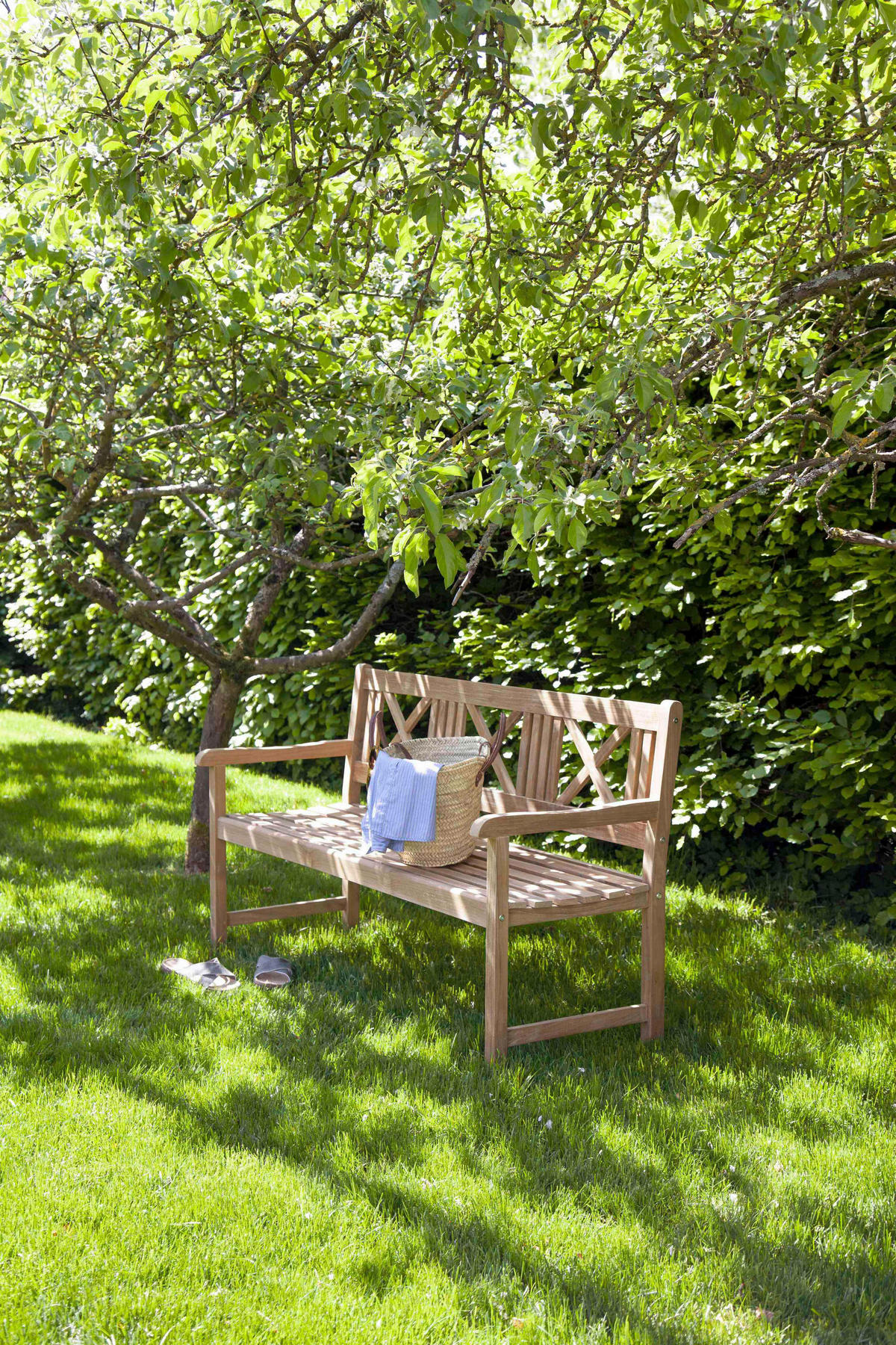 GARTENBANK Naturfarben  - Naturfarben/Teakfarben, Natur, Holz (58/89/150cm) - Gardenson