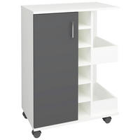 SERVIERWAGEN in Anthrazit, Weiss  - Weiss/Anthrazit, Design, Holzwerkstoff/Kunststoff (63/85/40cm) - MID.YOU