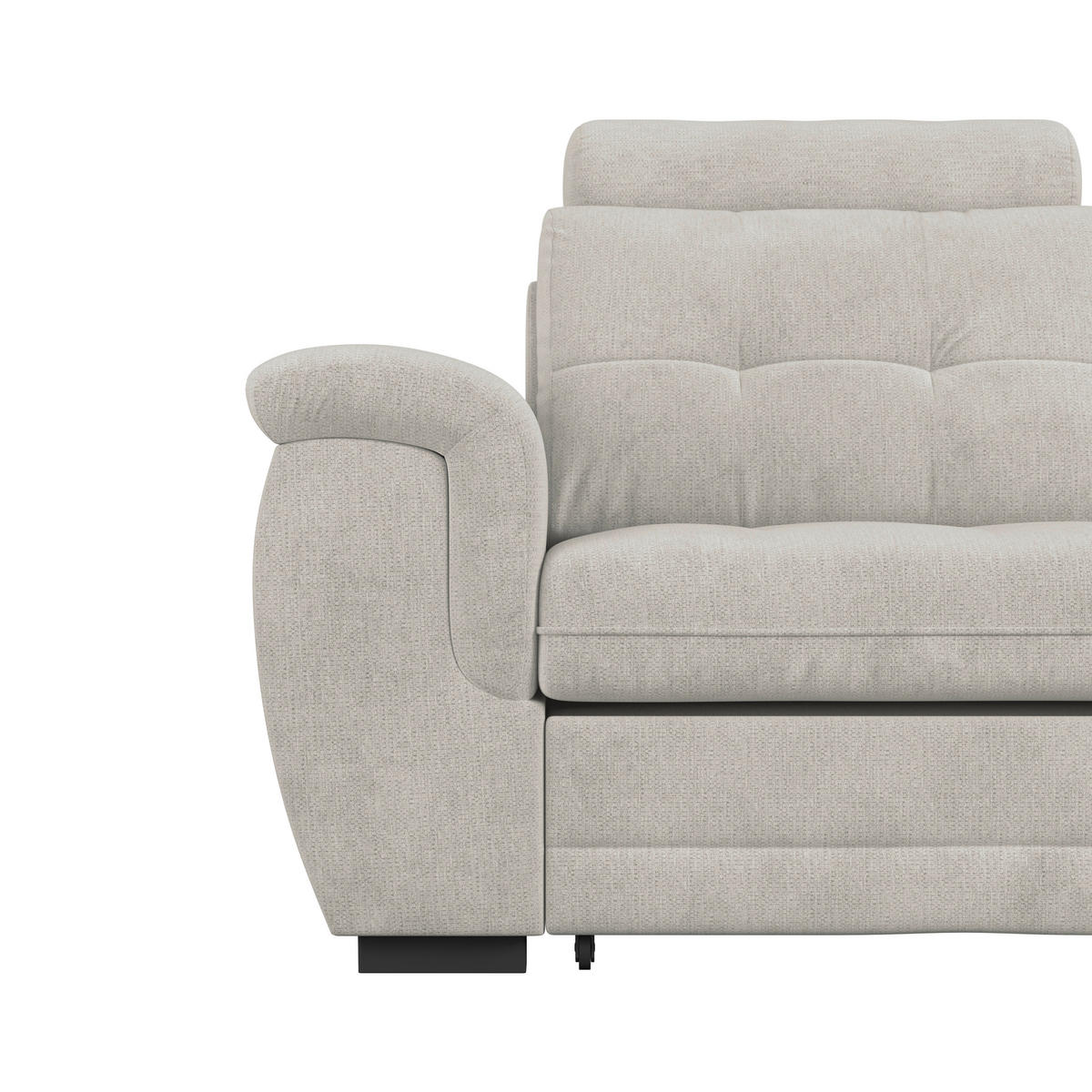 ECKSOFA  Mikrofaser, Struktur Beige  - Beige/Schwarz, Konventionell, Kunststoff/Textil (251/183cm) - MID.YOU