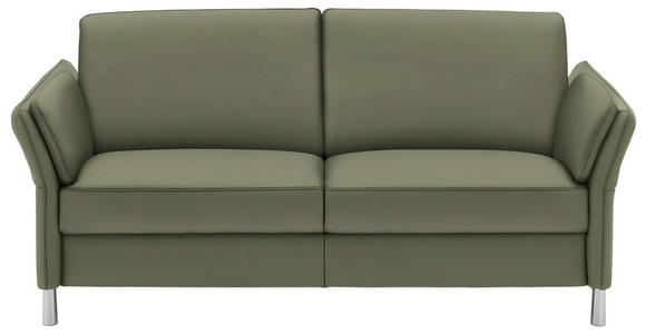 3-SITZER-SOFA Latina in Echtleder Olivgrün   - Alufarben/Olivgrün, Design, Leder/Metall (190/82/99cm) - Dieter Knoll