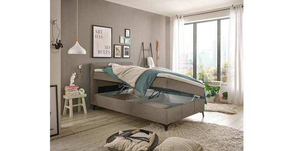 BOXBETT 120/200 cm  in Braun  - Braun, Basics, Holzwerkstoff/Textil (120/200cm) - Xora