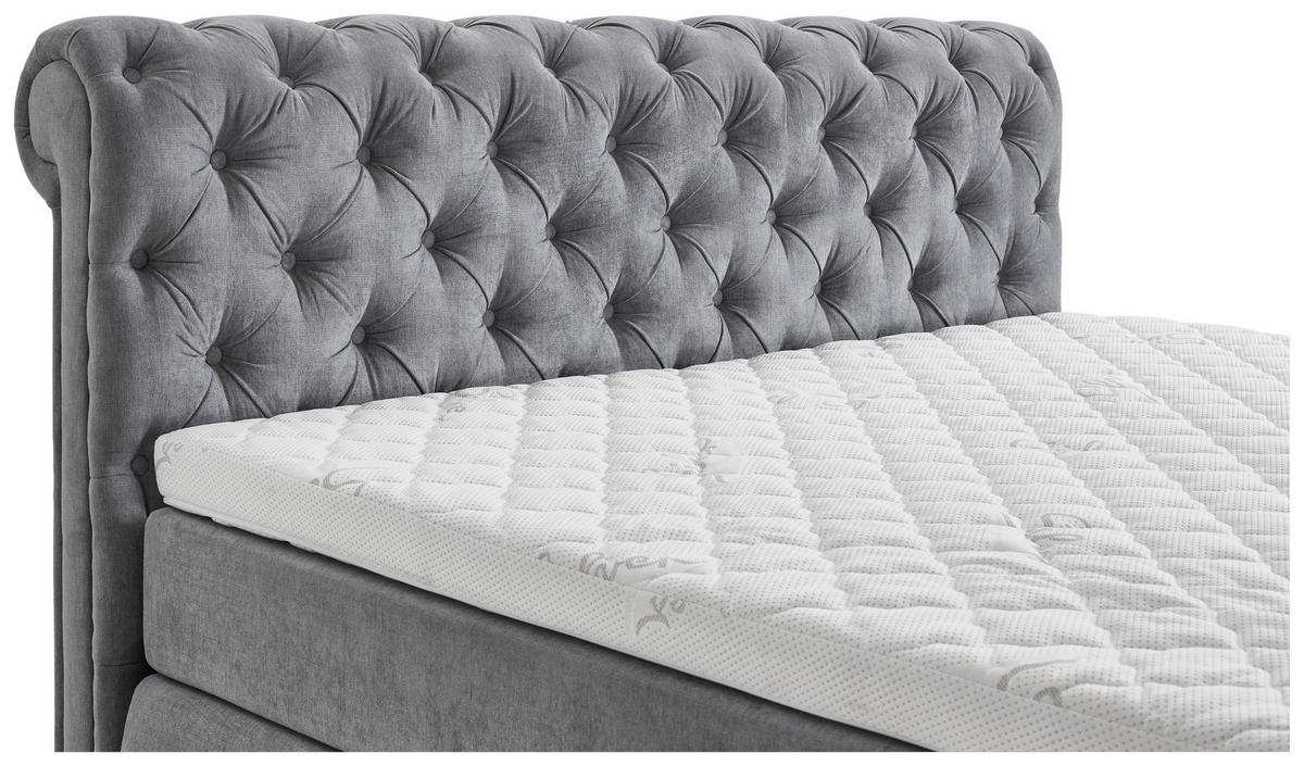 BOXSPRINGBETT 140/200 cm  in Grau  - Grau, Modern, Kunststoff/Textil (140/200cm) - MID.YOU