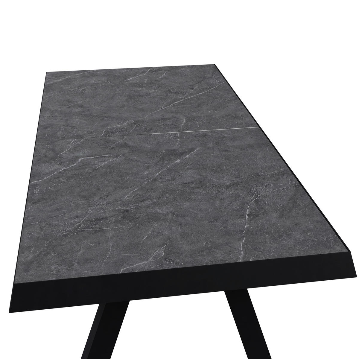 AUSZIEHTISCH Anthrazit rechteckig  ausziehbar, in verschiedenen Größen erhältlich  - Anthrazit, Design, Stein/Metall (200-260/100/77cm) - Ambia Garden