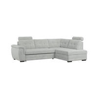 ECKSOFA  Mikrofaser, Struktur Grauweiss  - Schwarz/Grauweiss, Konventionell, Kunststoff/Textil (251/183cm) - MID.YOU