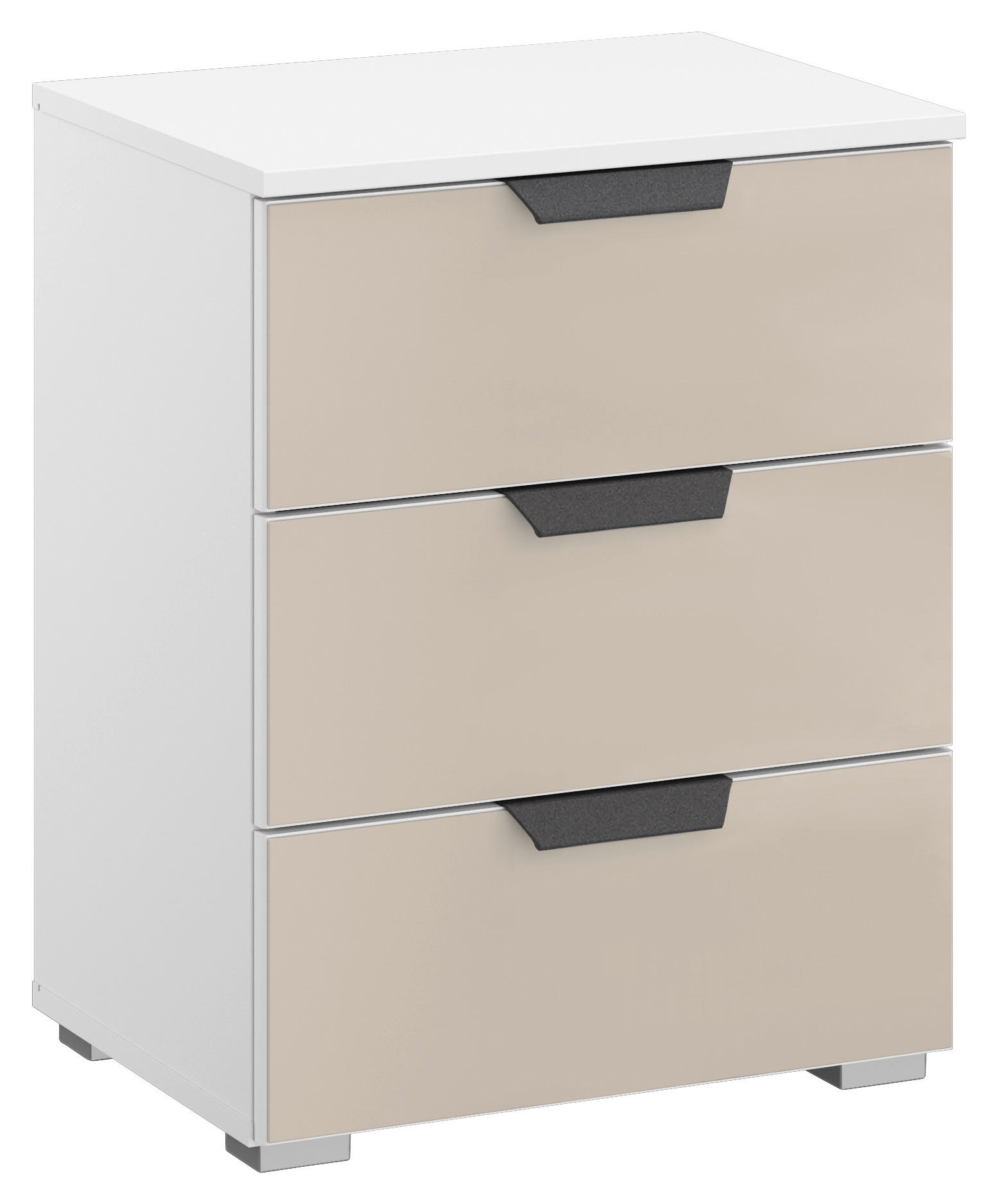 Nachtkästchen Artemis Weiß/Champagner, H: 62cm