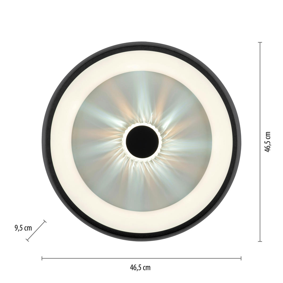 LED MENNYEZETI LÁMPA - fekete, Design, műanyag/fém (46,5/9,5cm)