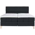 BOXSPRINGBETT 160/200 cm  in Anthrazit  - Eichefarben/Anthrazit, KONVENTIONELL, Holz/Textil (160/200cm) - Voleo