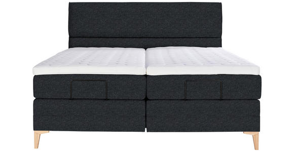 BOXSPRINGBETT 160/200 cm  in Anthrazit  - Eichefarben/Anthrazit, KONVENTIONELL, Holz/Textil (160/200cm) - Voleo