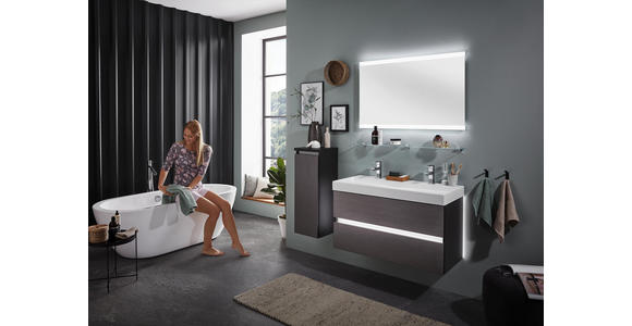 BADEZIMMER - Eichefarben/Weiß, MODERN, Glas/Keramik (100cm) - Dieter Knoll