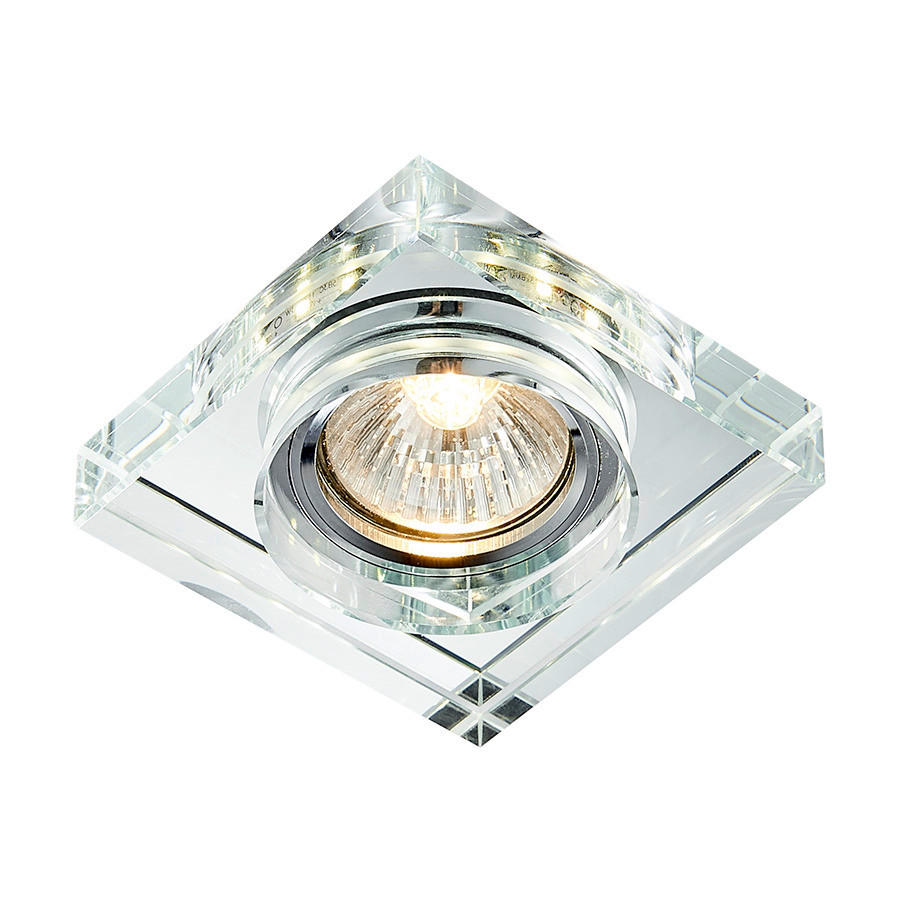 Spot Cu Led  9/9/1 cm   - culoare crom, Basics, sticlă/metal (9/9/1cm)
