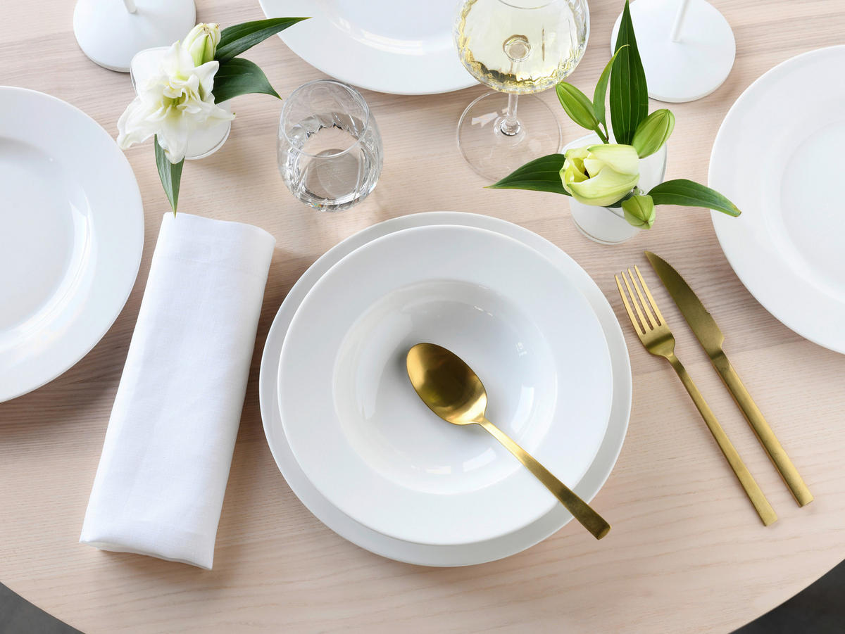 TAFELSERVICE Creme Venice Creme 12-teilig  - Creme, Basics, Keramik - Creatable