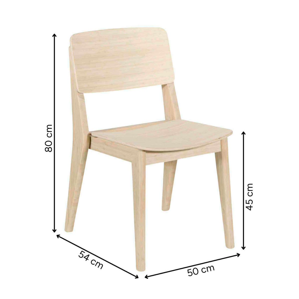 STUHL     Naturfarben  - Naturfarben, Design, Holz (50/80/54cm) - Livetastic