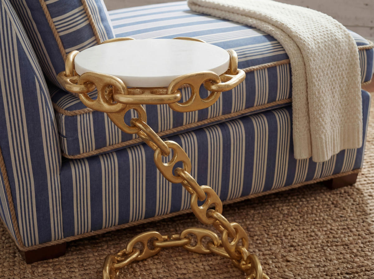 BEISTELLTISCH Goldfarben rund  - Goldfarben, Design, Metall (31/51/31cm) - Livetastic