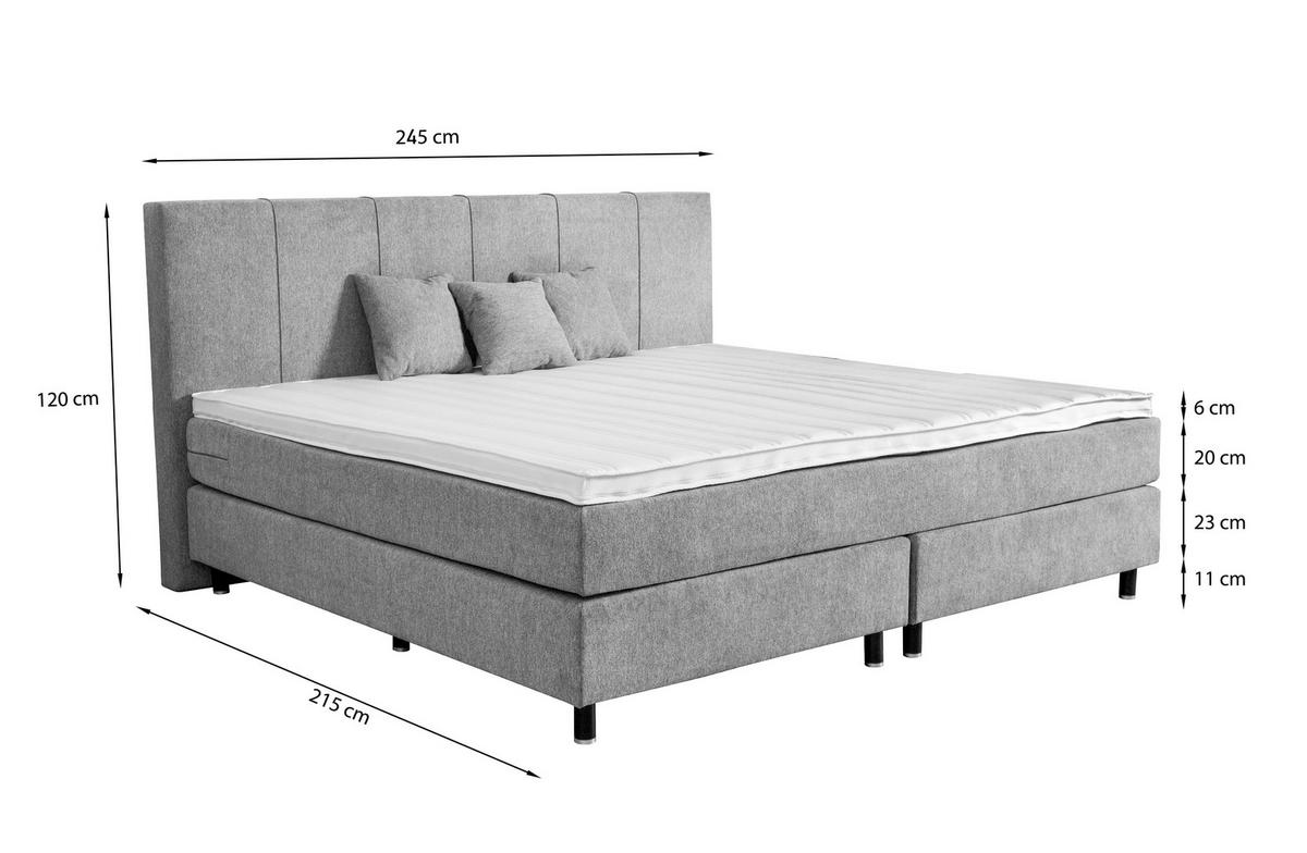 BOXSPRINGBETT 240/200 cm  in Taupe  - Taupe/Schwarz, Lifestyle, Holz/Textil (240/200cm) - home24