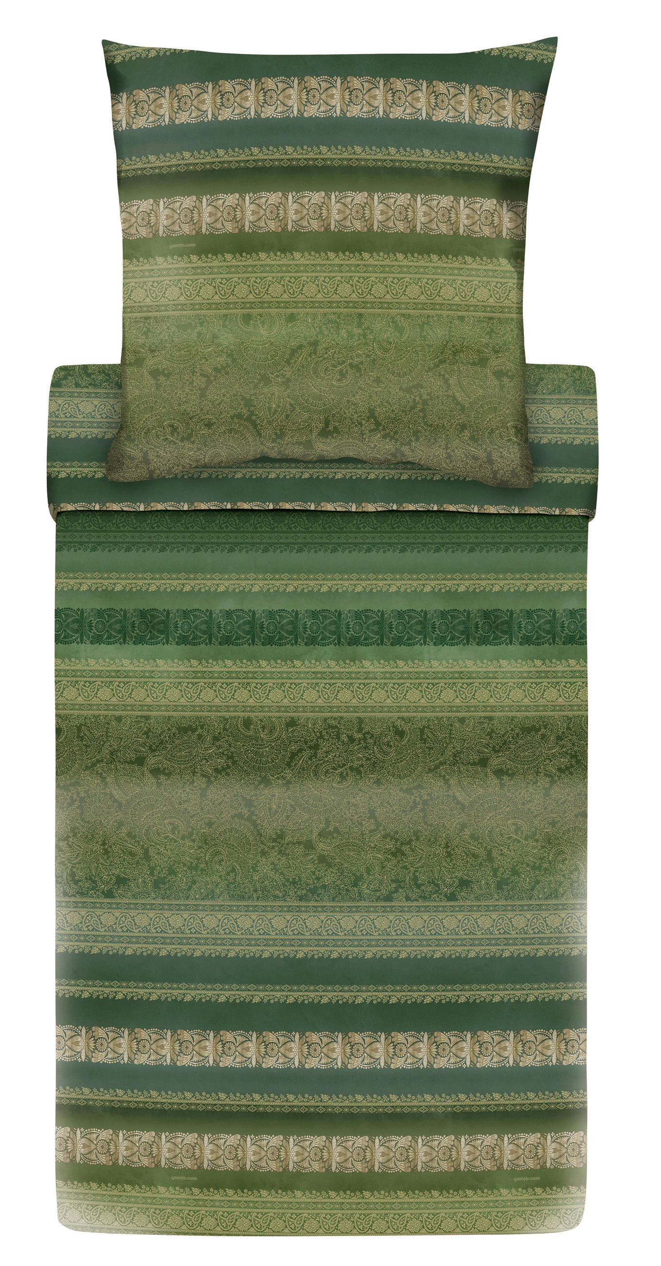 BETTWÄSCHE Satin 155/220 cm  - Salbeigrün, KONVENTIONELL, Textil (155/220cm) - Bassetti