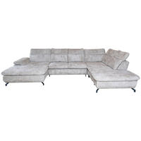 WOHNLANDSCHAFT Beige Struktur  - Beige/Schwarz, KONVENTIONELL, Textil/Metall (188/357/253cm) - Carryhome