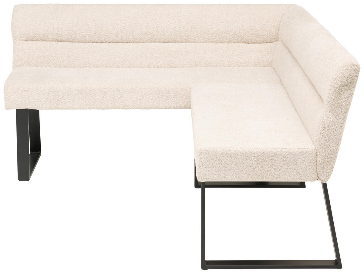 ECKBANK 150/190 cm Webstoff, Bouclé Beige   - Beige/Schwarz, KONVENTIONELL, Textil/Metall (150/190cm) - MID.YOU