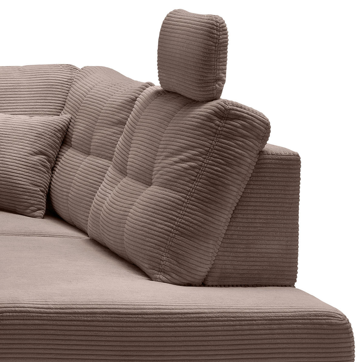 ECKSOFA in Cord Graubraun  - Graubraun/Naturfarben, Modern, Holz/Textil (274/206cm) - Livetastic