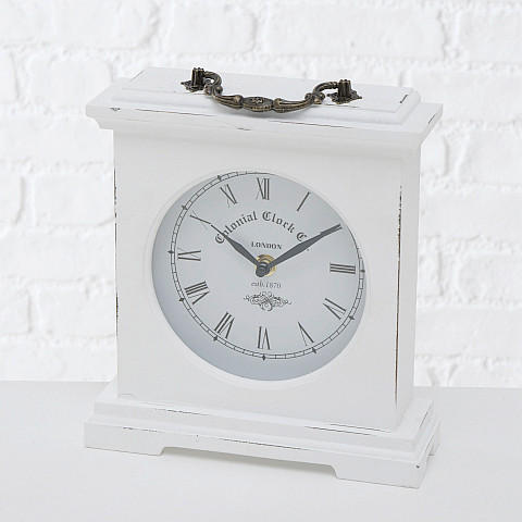 STOLNÍ HODINY - bílá, Basics, kompozitní dřevo (21/6,5/21cm)
