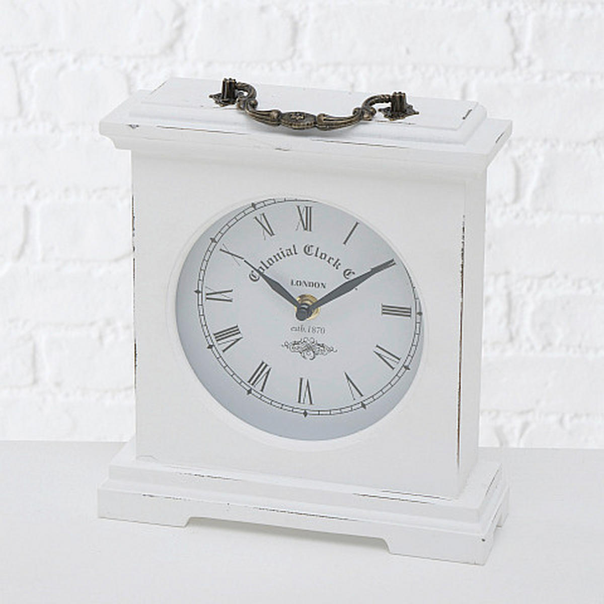 STOLNÍ HODINY - bílá, Basics, kompozitní dřevo (21/6,5/21cm)