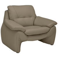 SESSEL in Echtleder Mokka  - Silberfarben/Mokka, KONVENTIONELL, Leder/Metall (110/91/86cm) - Celina Home