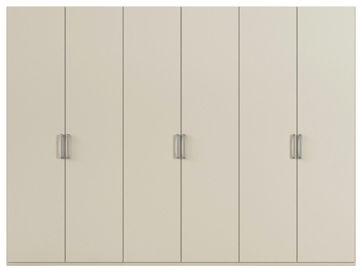 DREHTÜRENSCHRANK 301/235/61 cm,  in Champagner, 6-türig  - Edelstahlfarben/Champagner, Basics, Holzwerkstoff/Metall (301/235/61cm) - Novel