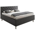 POLSTERBETT 180/200 cm,  in Anthrazit, Matratze, gepolstertes Kopfteil, Lattenrost, Bettkasten, H2 + H3 = mittel + fest  - Anthrazit, Design, Holzwerkstoff/Textil (180/200cm) - Xora