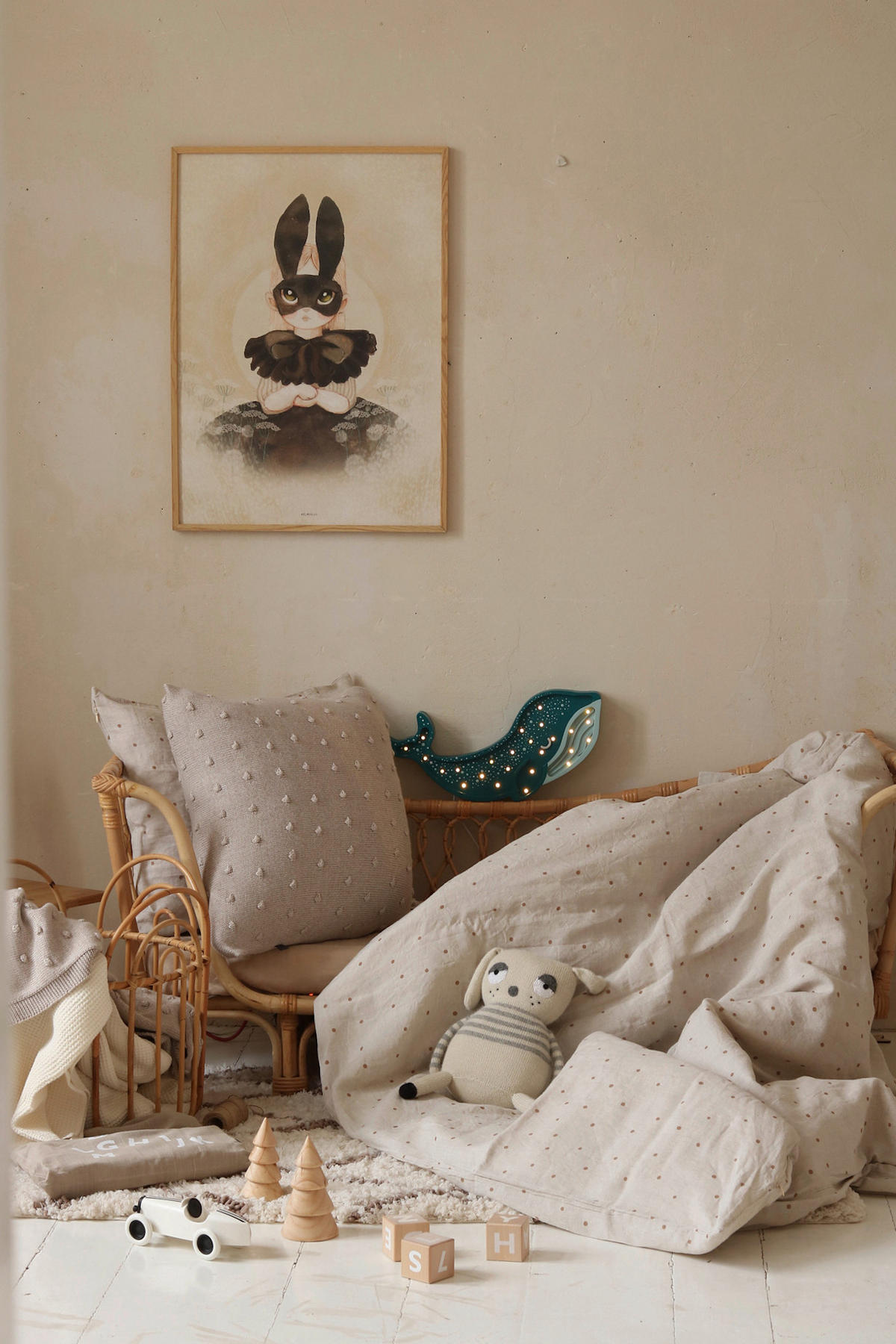 KINDERWANDLEUCHTE Animals 40/5.5/15.5 cm  - Blau, Natur, Holz (40/5.5/15.5cm)