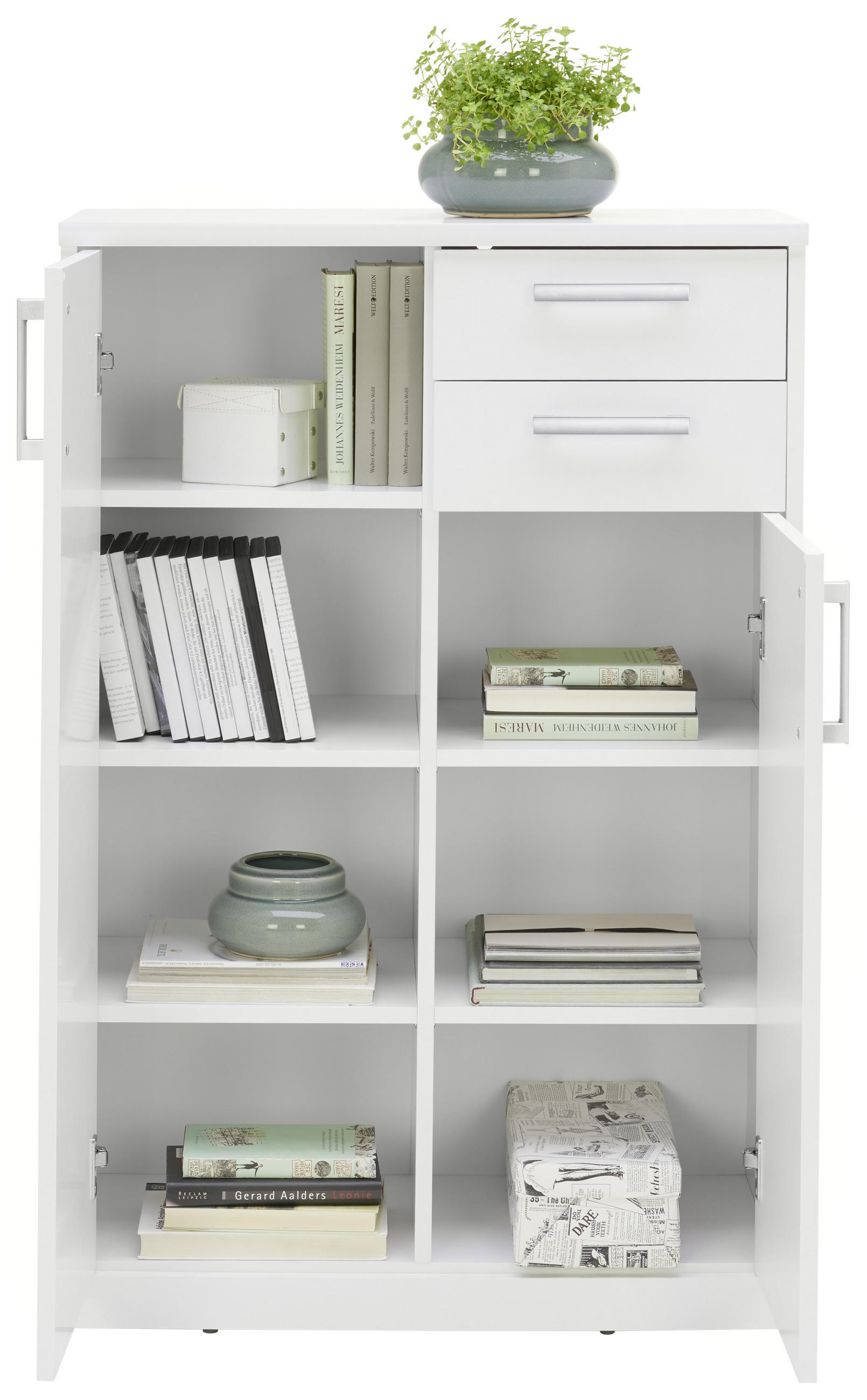 Thumbnail - Xora Kommode, Weiß, Holzwerkstoff, 5 Fächer, 2 Schubladen, 72x110x36 cm, Typenauswahl, Beimöbel erhältlich, Wohnzimmer, ...