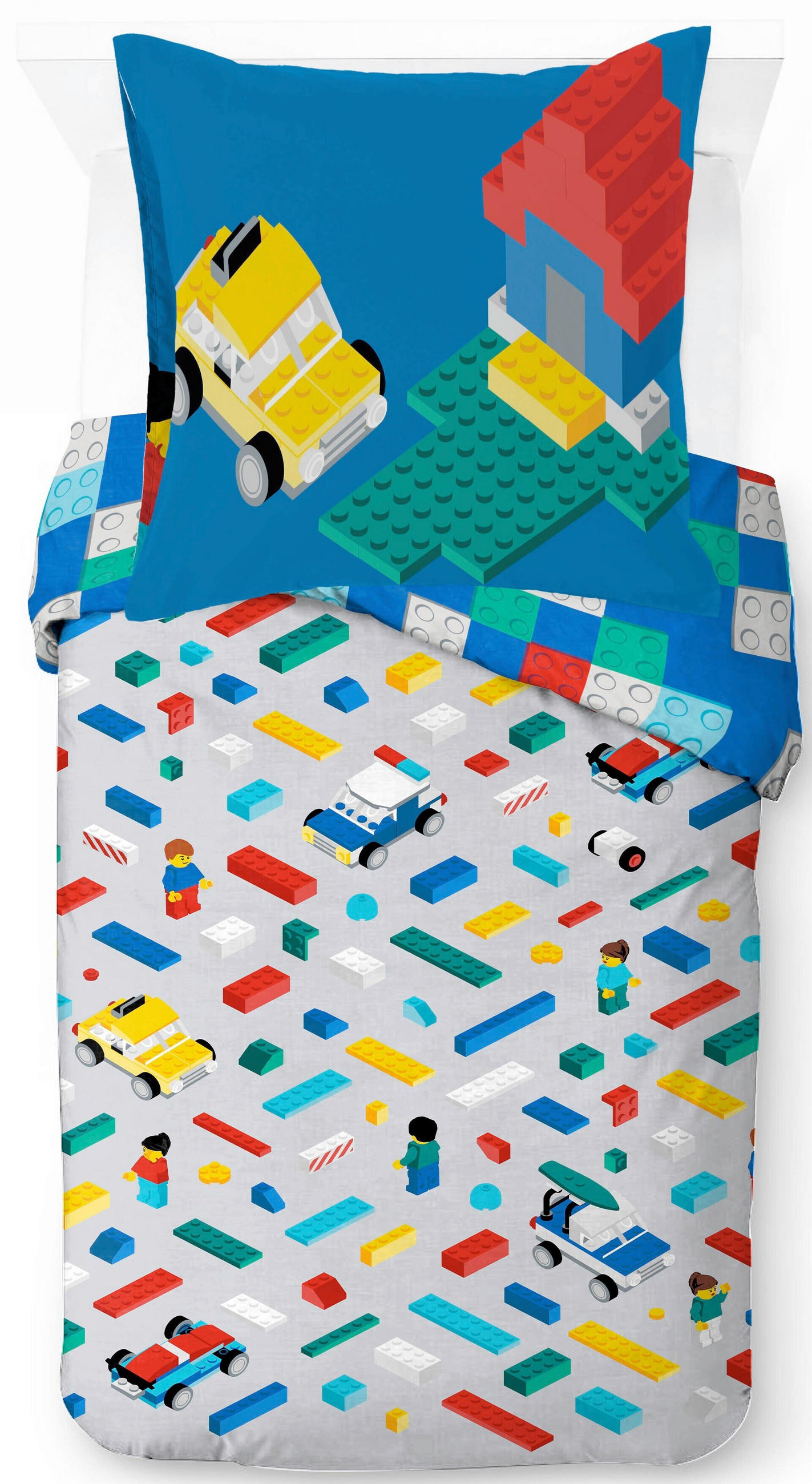 KINDERBETTWÄSCHE Lego Lets Build 135/200 cm  - Blau, Basics, Textil (135/200cm)
