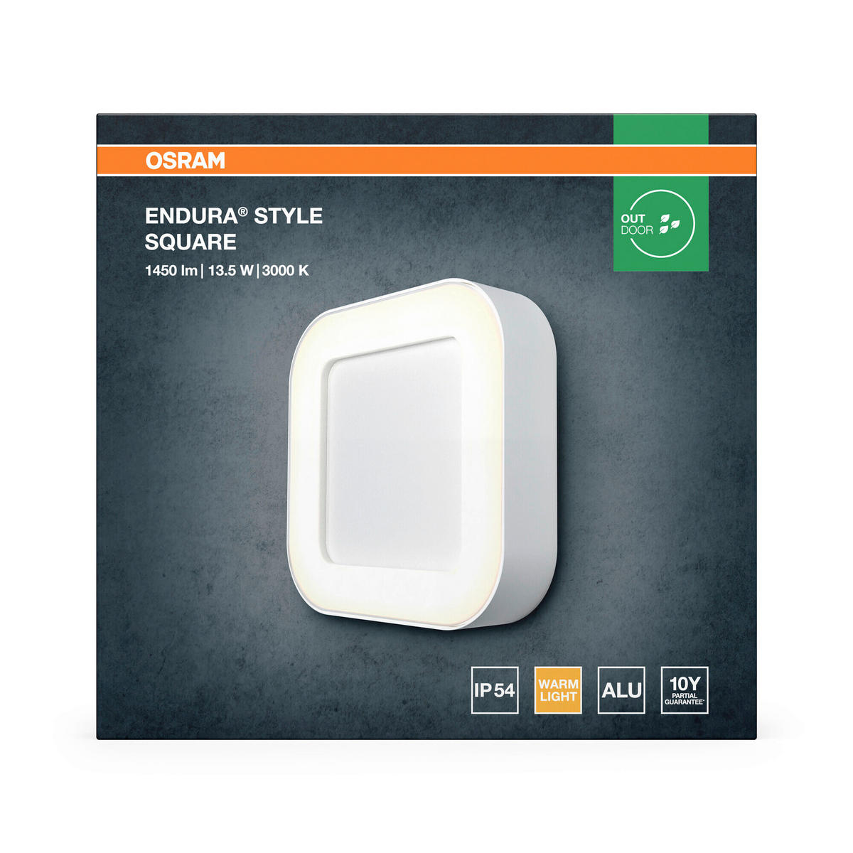 LED-AUßENLEUCHTE 20,2/20,2/4,5 cm   - Weiß, Basics, Kunststoff/Metall (20,2/20,2/4,5cm) - Osram