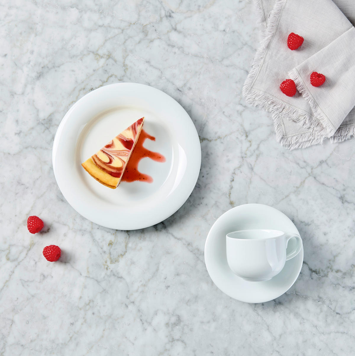 Serviciu De Cafea 12 piese  - alb, Basics, ceramică - Novel