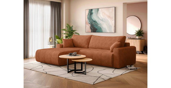 ECKSOFA  in Webstoff Orange  - Schwarz/Orange, KONVENTIONELL, Kunststoff/Textil (192/270cm) - Carryhome