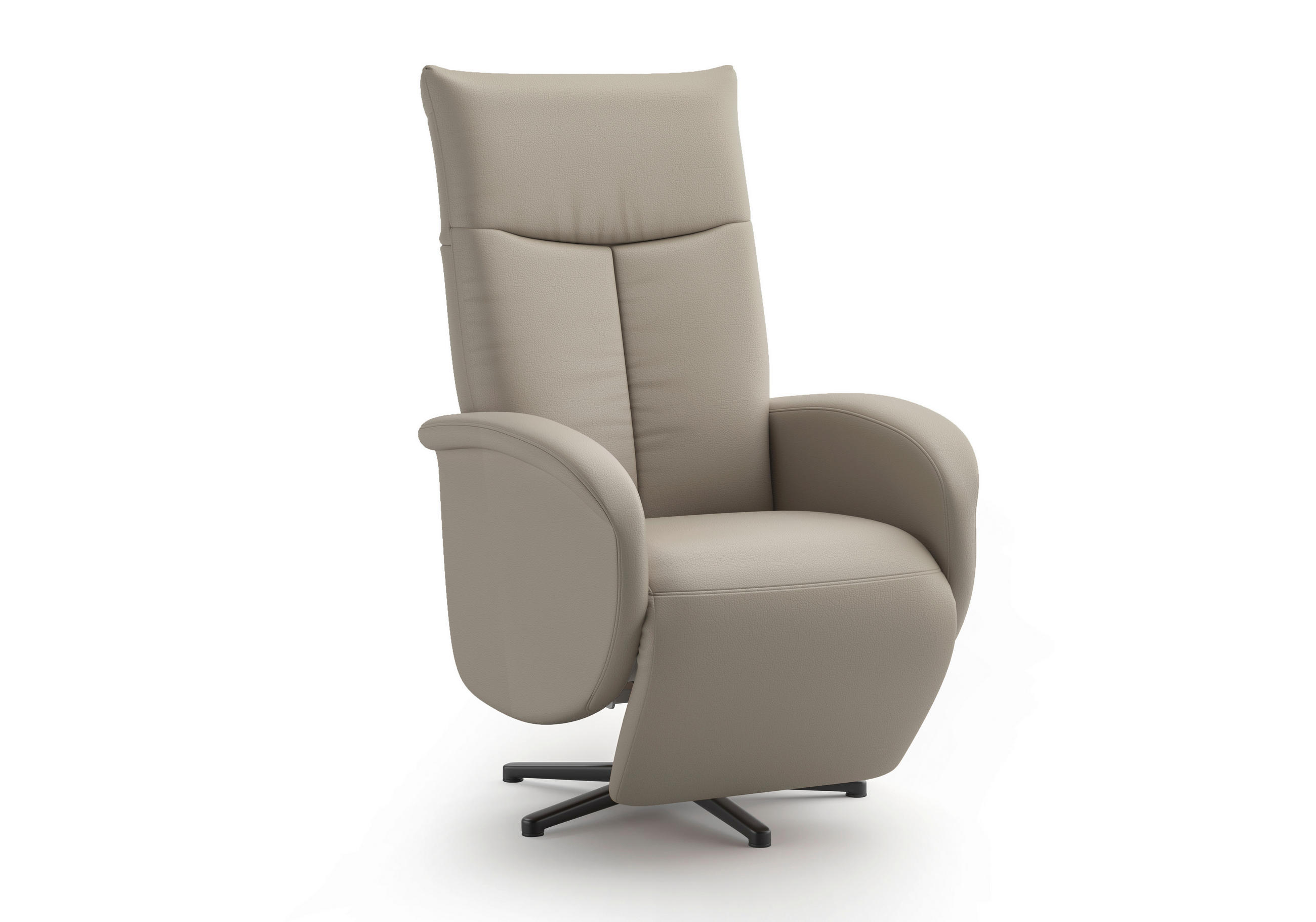 DREHSTUHL Grau - Schwarz/Grau, MODERN, Leder/Metall (75/112/82cm) - Sit & More