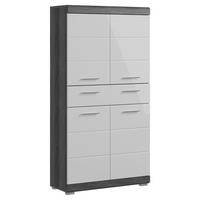 MIDISCHRANK 74/141/31 cm  - Chromfarben/Weiß Hochglanz, MODERN, Holzwerkstoff/Kunststoff (74/141/31cm) - MID.YOU