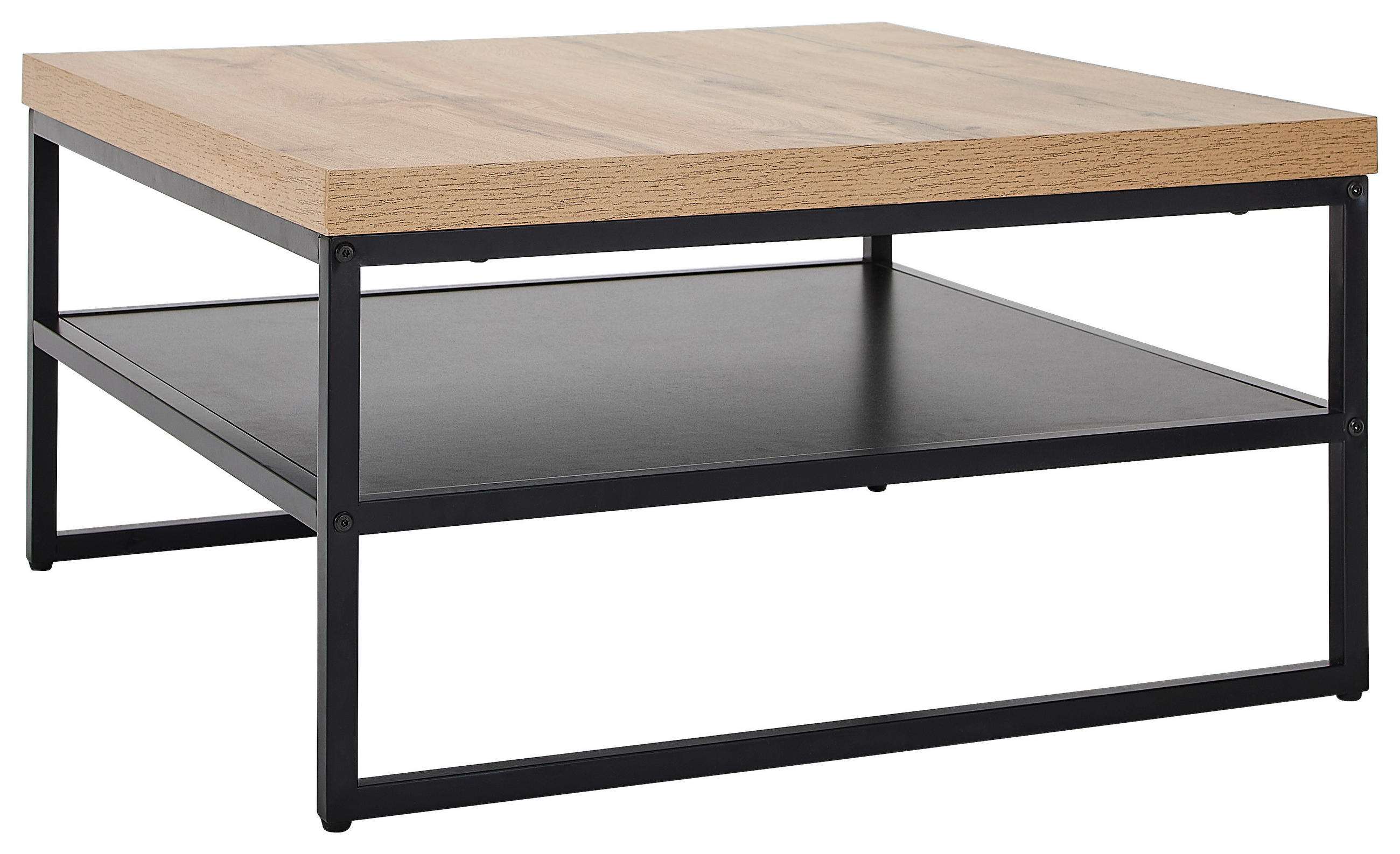 COUCHTISCH 75/75/40 cm quadratisch Naturfarben, Schwarz  - Schwarz/Naturfarben, Basics, Holzwerkstoff/Metall (75/75/40cm) - Carryhome