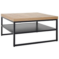 COUCHTISCH 75/75/40 cm quadratisch Naturfarben, Schwarz  - Schwarz/Naturfarben, Basics, Holzwerkstoff/Metall (75/75/40cm) - Carryhome